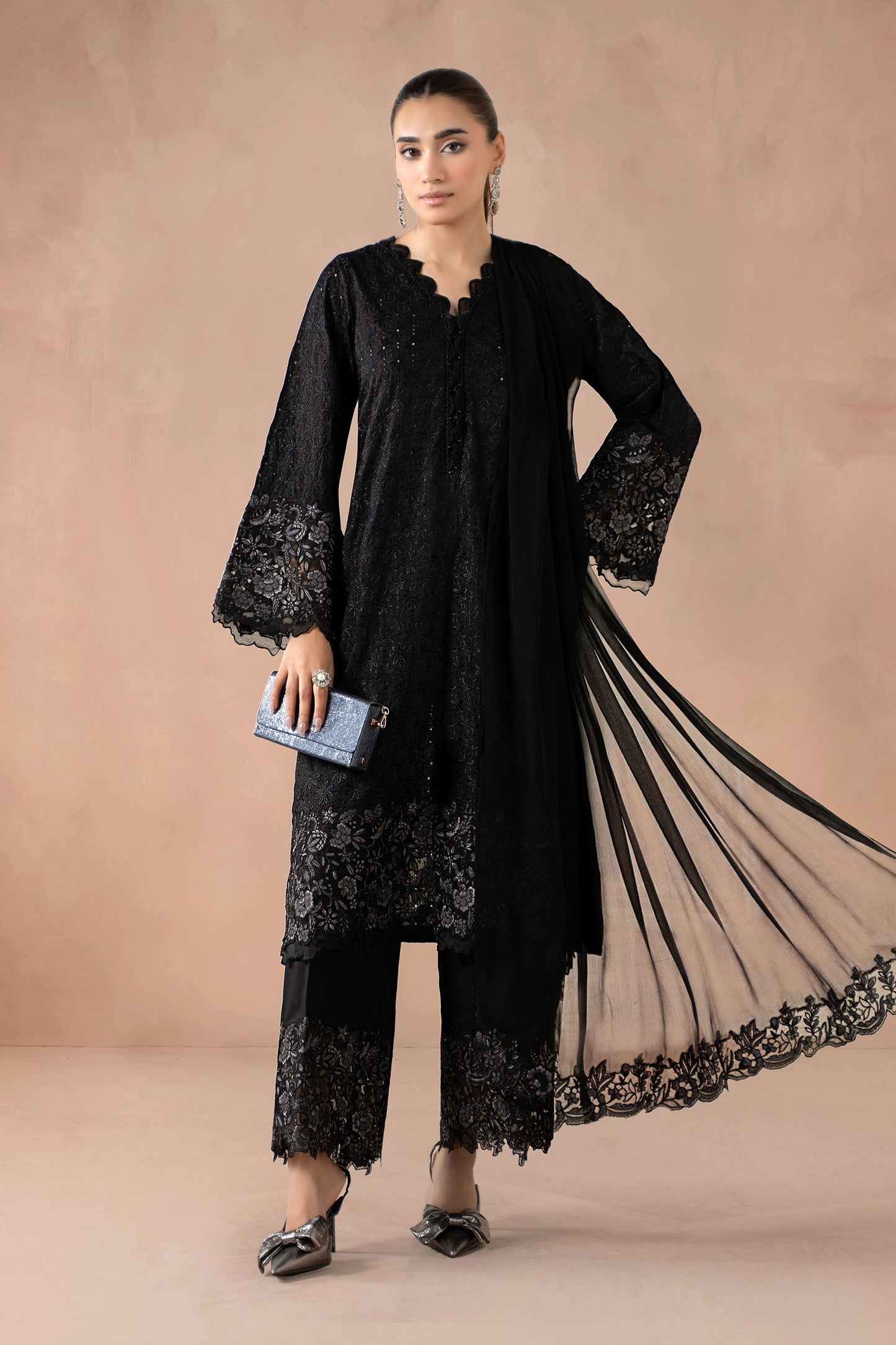 Maria B | Pre Fall Dresses | 3 Piece Embroidered Lawn Suit SS - Pakistani Designer Dress - by Maria B - Type : Ladies Clothes - 100% Original at Saira Sultan