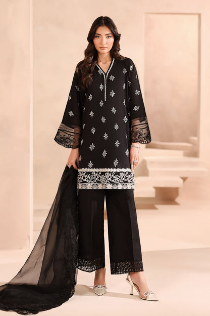 Maria B | Pre Fall Dresses | 3 Piece Embroidered Lawn Suit Black - Pakistani Designer Dress - by Maria B - Type : Ladies Clothes - 100% Original at Saira Sultan