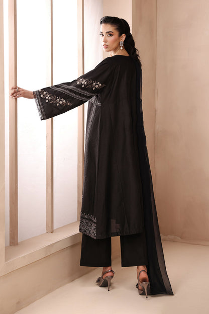 Maria B | Pre Fall Dresses | 3 Piece Embroidered Dobby Suit Black2 - Pakistani Designer Dress - by Maria B - Type : Ladies Clothes - 100% Original at Saira Sultan
