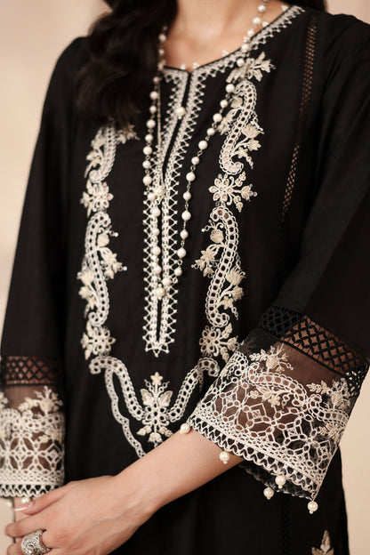 Maria B | Pre Fall Dresses | 3 Piece Embroidered Dobby Suit Black3 - Pakistani Designer Dress - by Maria B - Type : Ladies Clothes - 100% Original at Saira Sultan