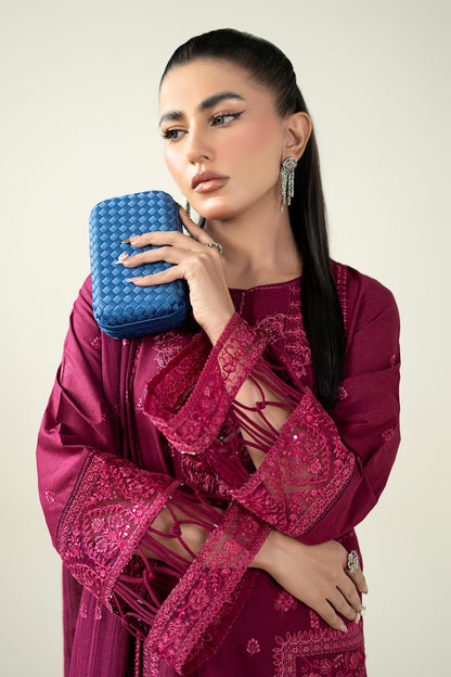 Maria B | Pre Fall Dresses | 3 Piece Embroidered Dobby Suit PP - Pakistani Designer Dress - by Maria B - Type : Ladies Clothes - 100% Original at Saira Sultan