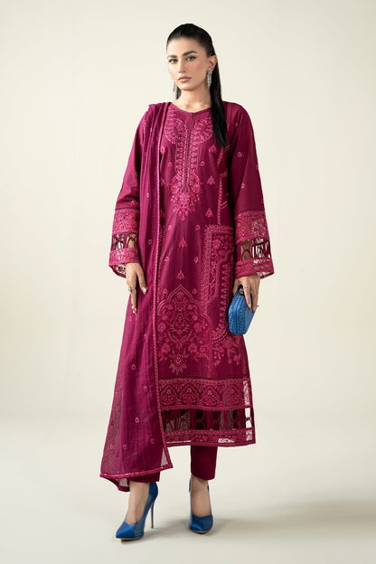 Maria B | Pre Fall Dresses | 3 Piece Embroidered Dobby Suit PP - Pakistani Designer Dress - by Maria B - Type : Ladies Clothes - 100% Original at Saira Sultan