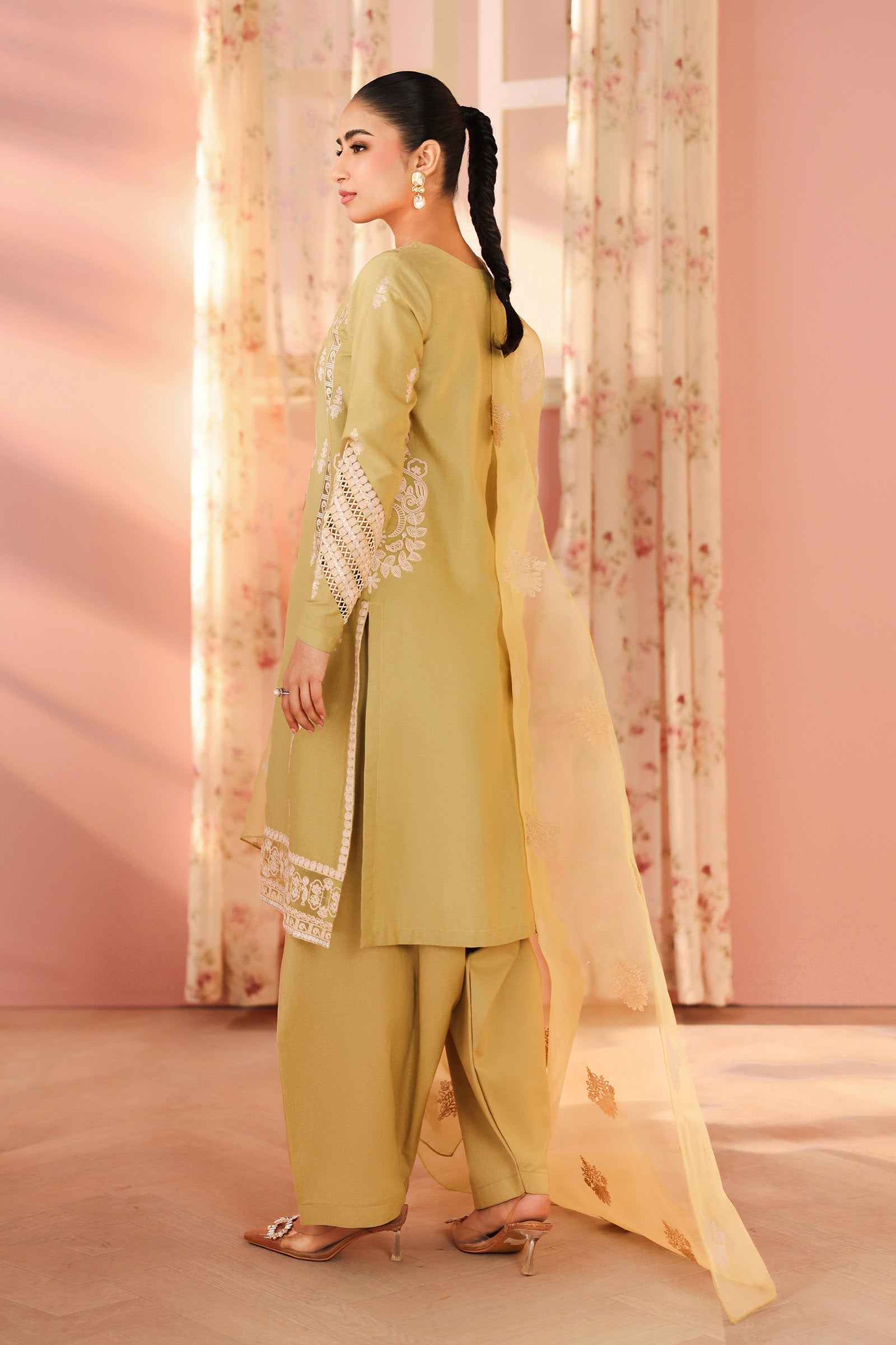 Maria B | Pre Fall Dresses | 3 Piece Embroidered Dobby Suit MM - Pakistani Designer Dress - by Maria B - Type : Ladies Clothes - 100% Original at Saira Sultan