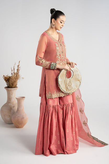 Maria B | Pre Fall Dresses | 3 Piece Embroidered Masoori Suit ZD - Pakistani Designer Dress - by Maria B - Type : Ladies Clothes - 100% Original at Saira Sultan