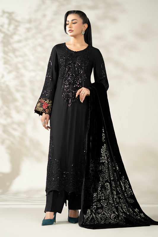 Maria B | Pre Fall Dresses | 3 Piece Embroidered Linen Suit UU - Pakistani Designer Dress - by Maria B - Type : Ladies Clothes - 100% Original at Saira Sultan