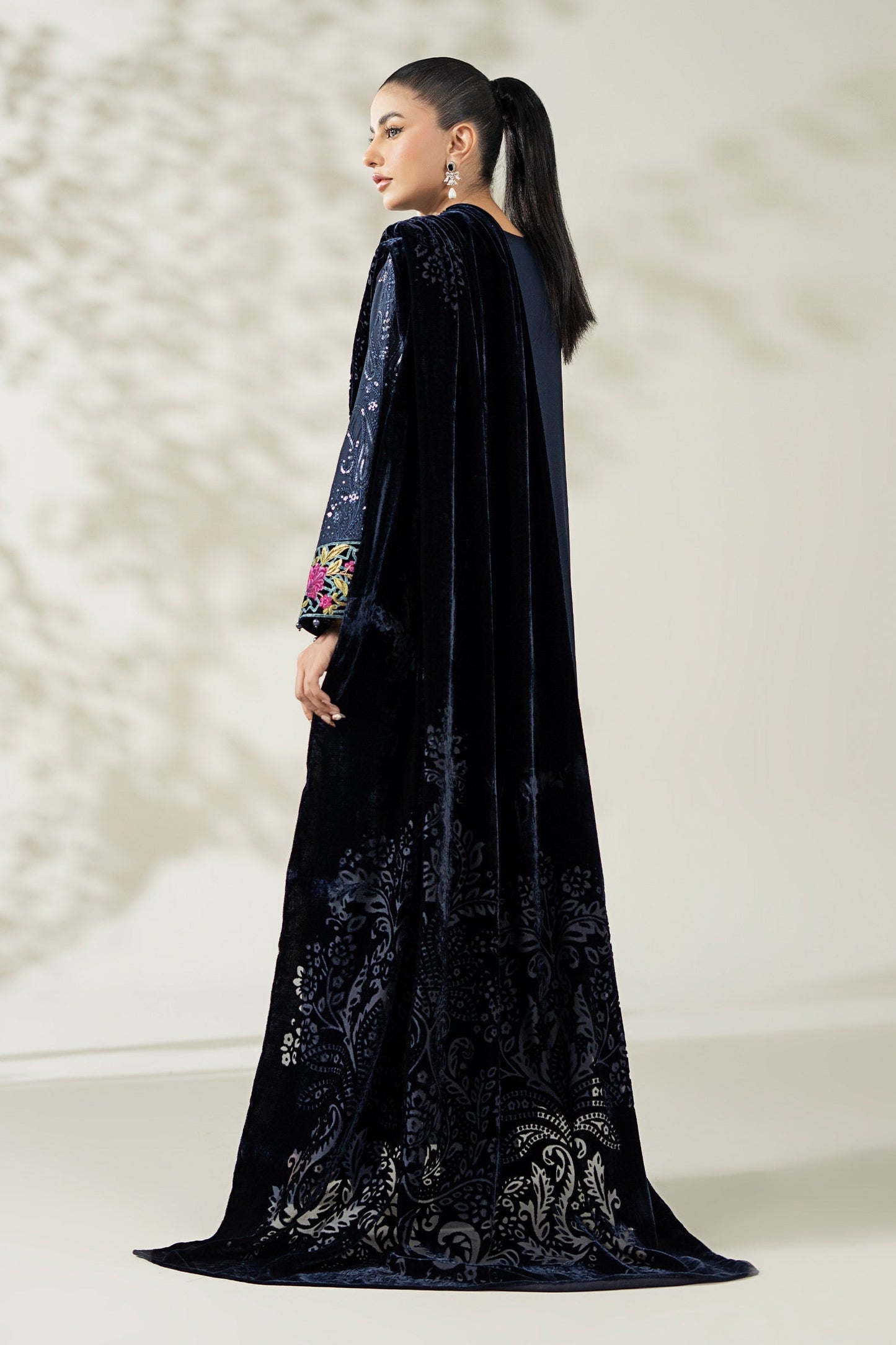 Maria B | Pre Fall Dresses | 3 Piece Embroidered Linen Suit VV - Pakistani Designer Dress - by Maria B - Type : Ladies Clothes - 100% Original at Saira Sultan