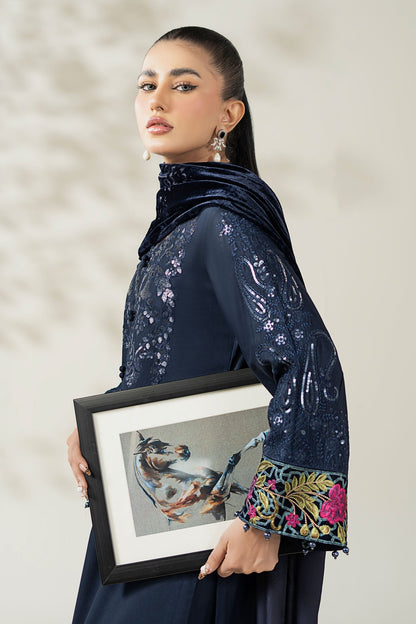 Maria B | Pre Fall Dresses | 3 Piece Embroidered Linen Suit VV - Pakistani Designer Dress - by Maria B - Type : Ladies Clothes - 100% Original at Saira Sultan