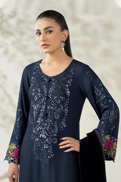 Maria B | Pre Fall Dresses | 3 Piece Embroidered Linen Suit VV - Pakistani Designer Dress - by Maria B - Type : Ladies Clothes - 100% Original at Saira Sultan