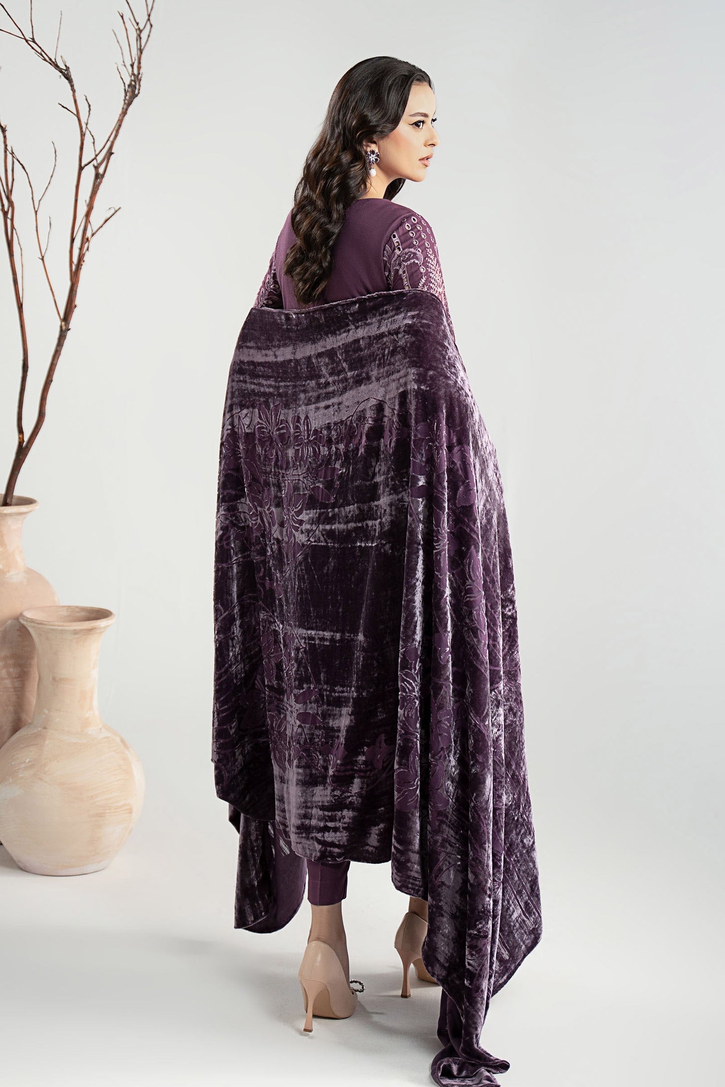Maria B | Pre Fall Dresses | 3 Piece Embroidered Linen Suit ZD - Pakistani Designer Dress - by Maria B - Type : Ladies Clothes - 100% Original at Saira Sultan