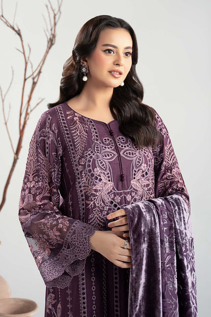 Maria B | Pre Fall Dresses | 3 Piece Embroidered Linen Suit ZD - Pakistani Designer Dress - by Maria B - Type : Ladies Clothes - 100% Original at Saira Sultan