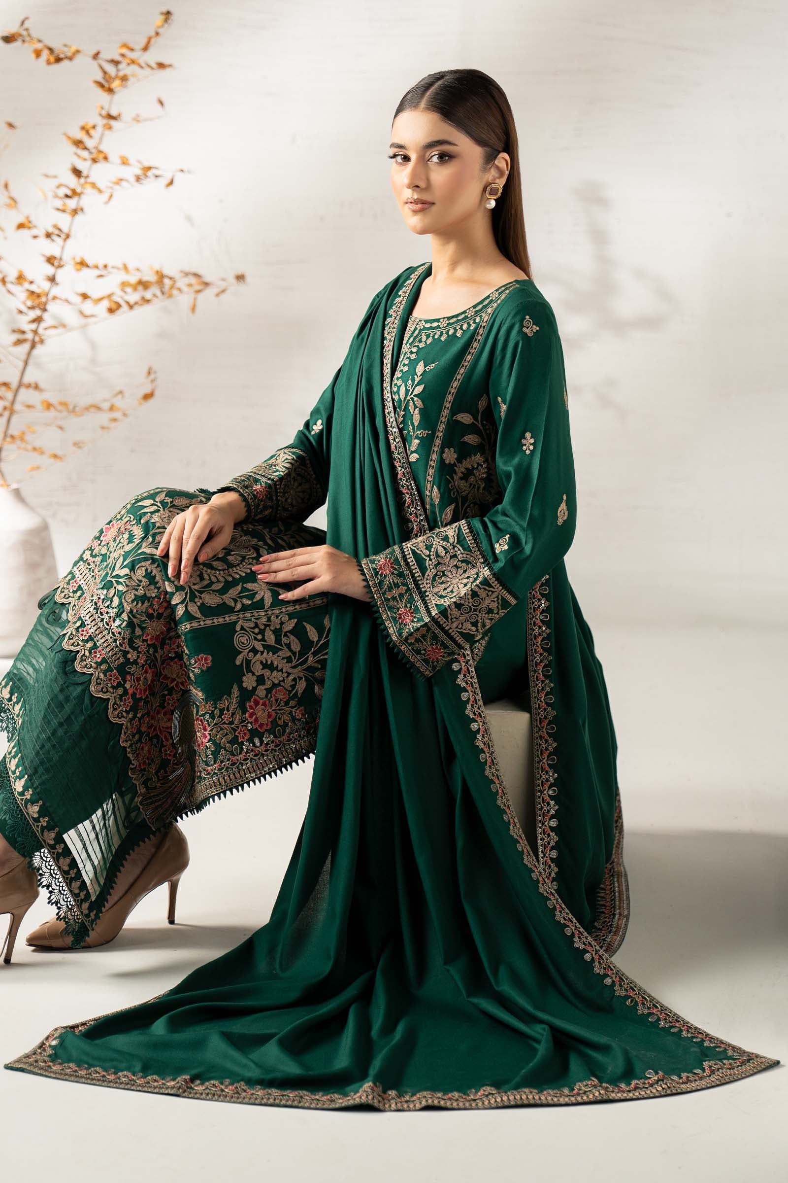 Maria B | Pre fall Dresses | DW-W25-32 G - Pakistani Designer Dress - by Maria B - Type : Ladies Clothes - 100% Original at Saira Sultan