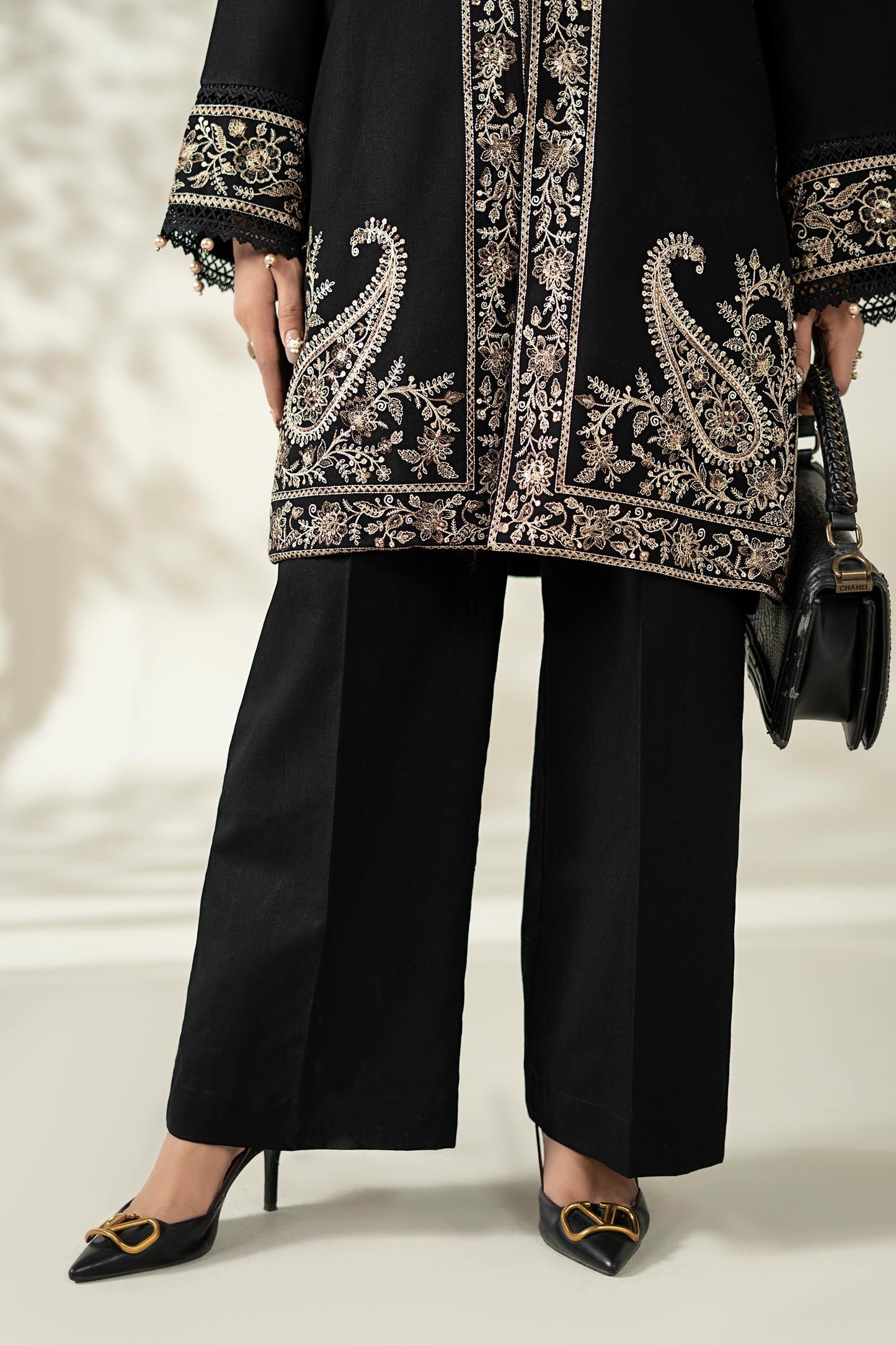 Maria B | Pre Fall Dresses | 3 Piece Embroidered Khaddar Suit YY - Pakistani Designer Dress - by Maria B - Type : Ladies Clothes - 100% Original at Saira Sultan