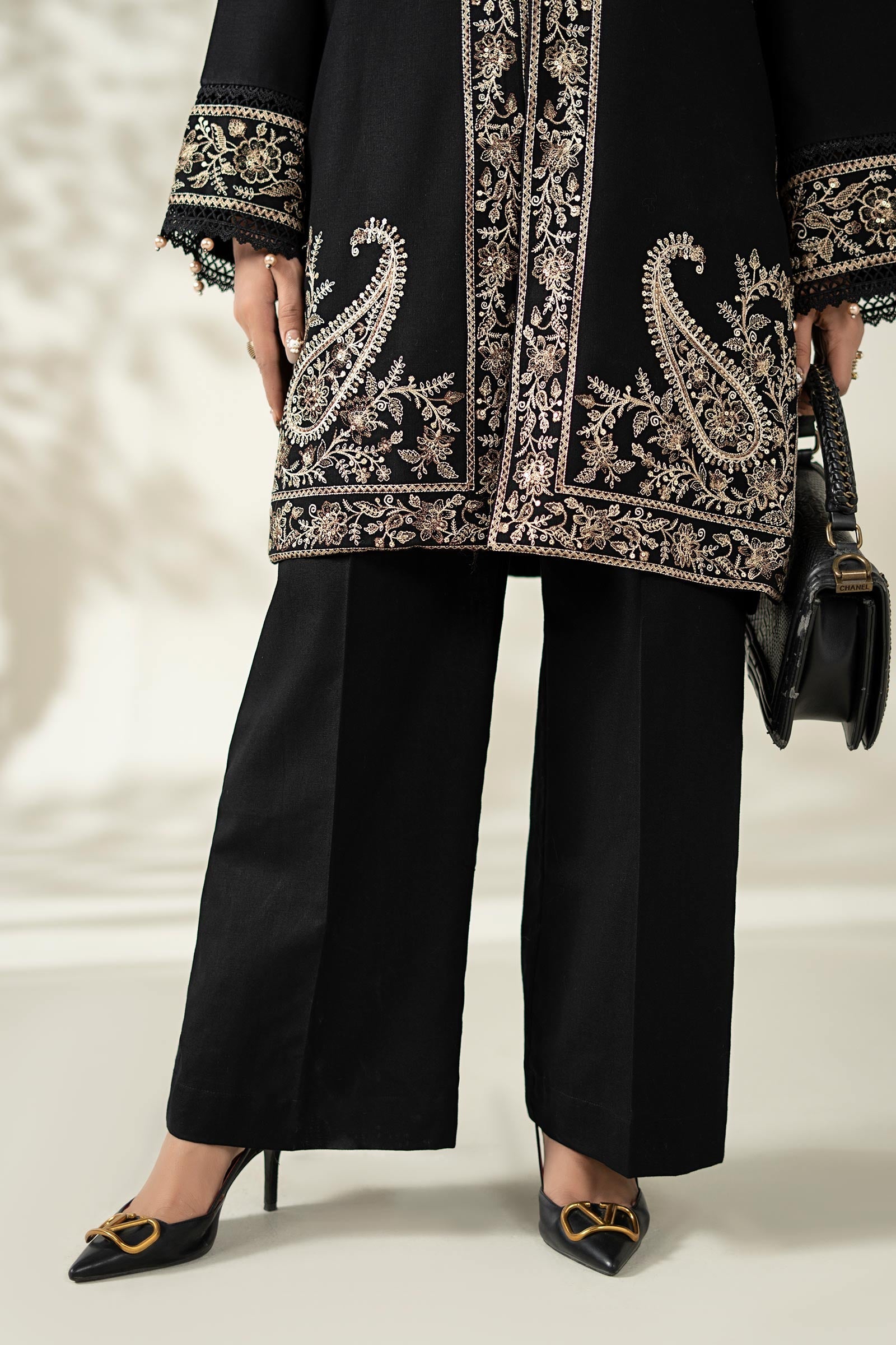 Maria B | Pre Fall Dresses | 3 Piece Embroidered Khaddar Suit YY - Pakistani Designer Dress - by Maria B - Type : Ladies Clothes - 100% Original at Saira Sultan