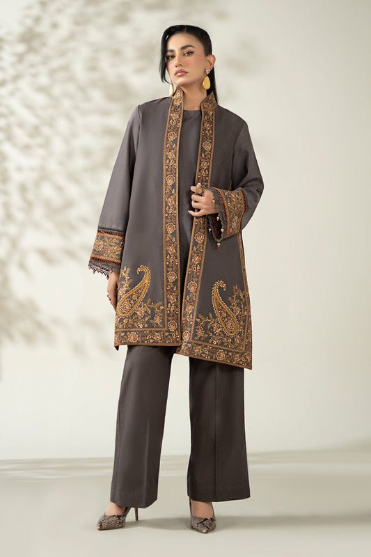 Maria B | Pre Fall Dresses | 3 Piece Embroidered Khaddar Suit ZZ - Pakistani Designer Dress - by Maria B - Type : Ladies Clothes - 100% Original at Saira Sultan