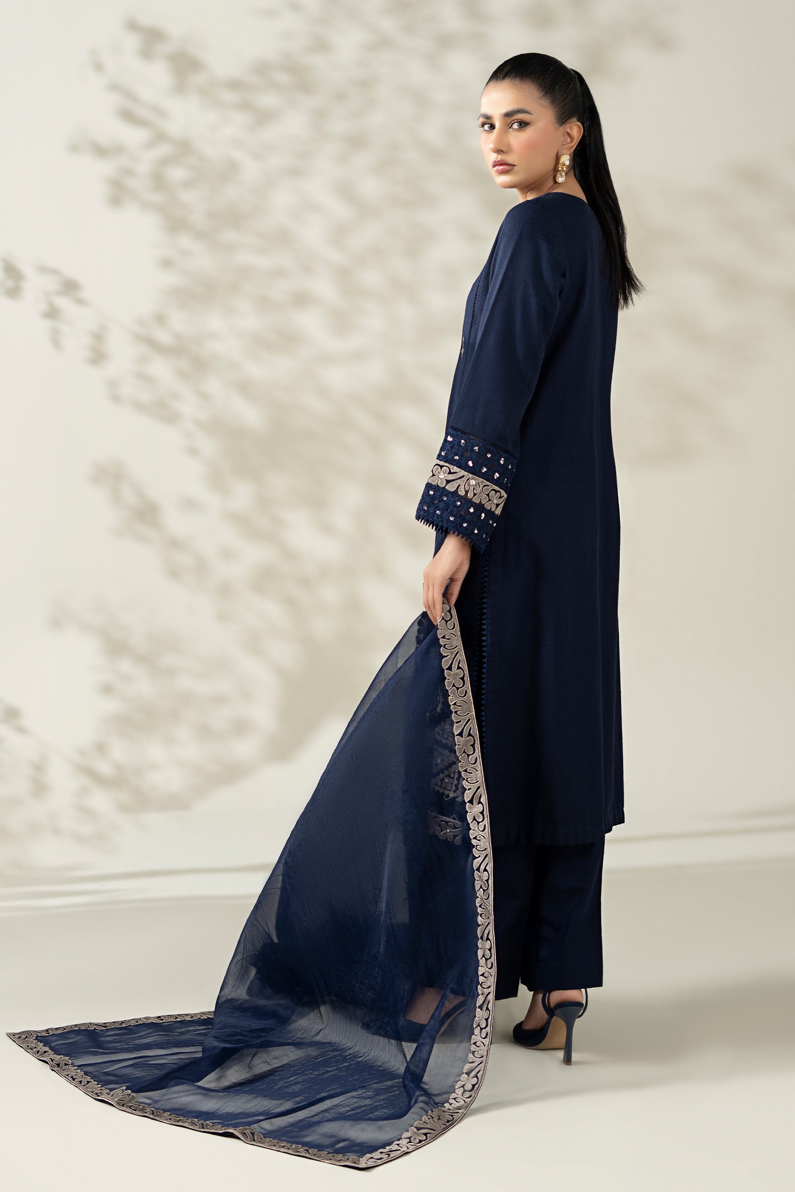 Maria B | Pre Fall Dresses | 3 Piece Embroidered Marina Suit ZX - Pakistani Designer Dress - by Maria B - Type : Ladies Clothes - 100% Original at Saira Sultan