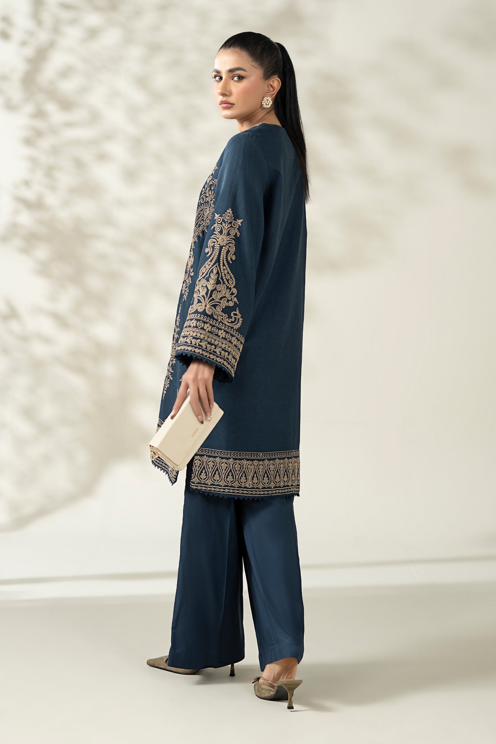 Maria B | Pre Fall Dresses | 3 Piece Embroidered Khaddar Suit ZA - Pakistani Designer Dress - by Maria B - Type : Ladies Clothes - 100% Original at Saira Sultan