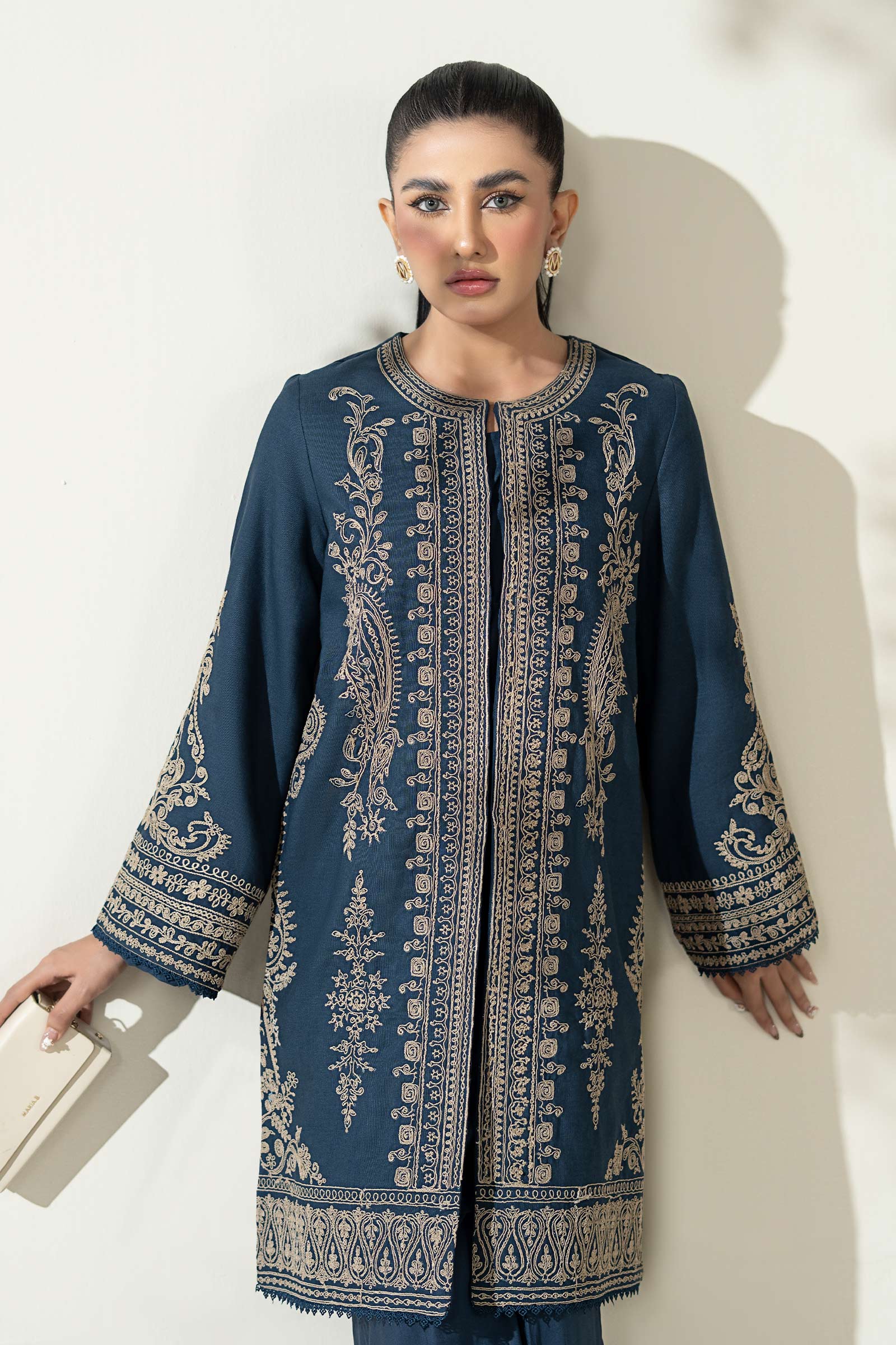 Maria B | Pre Fall Dresses | 3 Piece Embroidered Khaddar Suit ZA - Pakistani Designer Dress - by Maria B - Type : Ladies Clothes - 100% Original at Saira Sultan