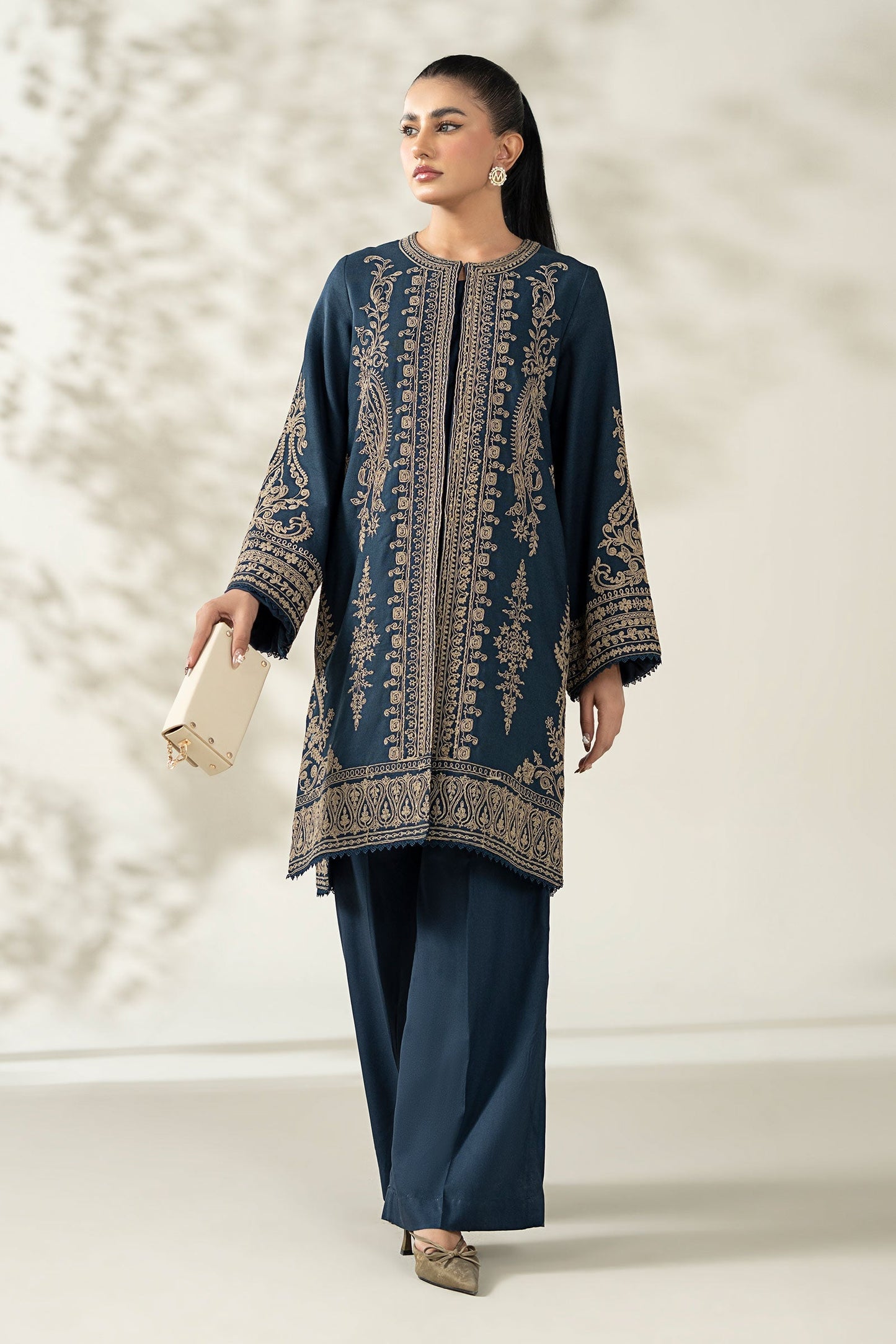 Maria B | Pre Fall Dresses | 3 Piece Embroidered Khaddar Suit ZA - Pakistani Designer Dress - by Maria B - Type : Ladies Clothes - 100% Original at Saira Sultan