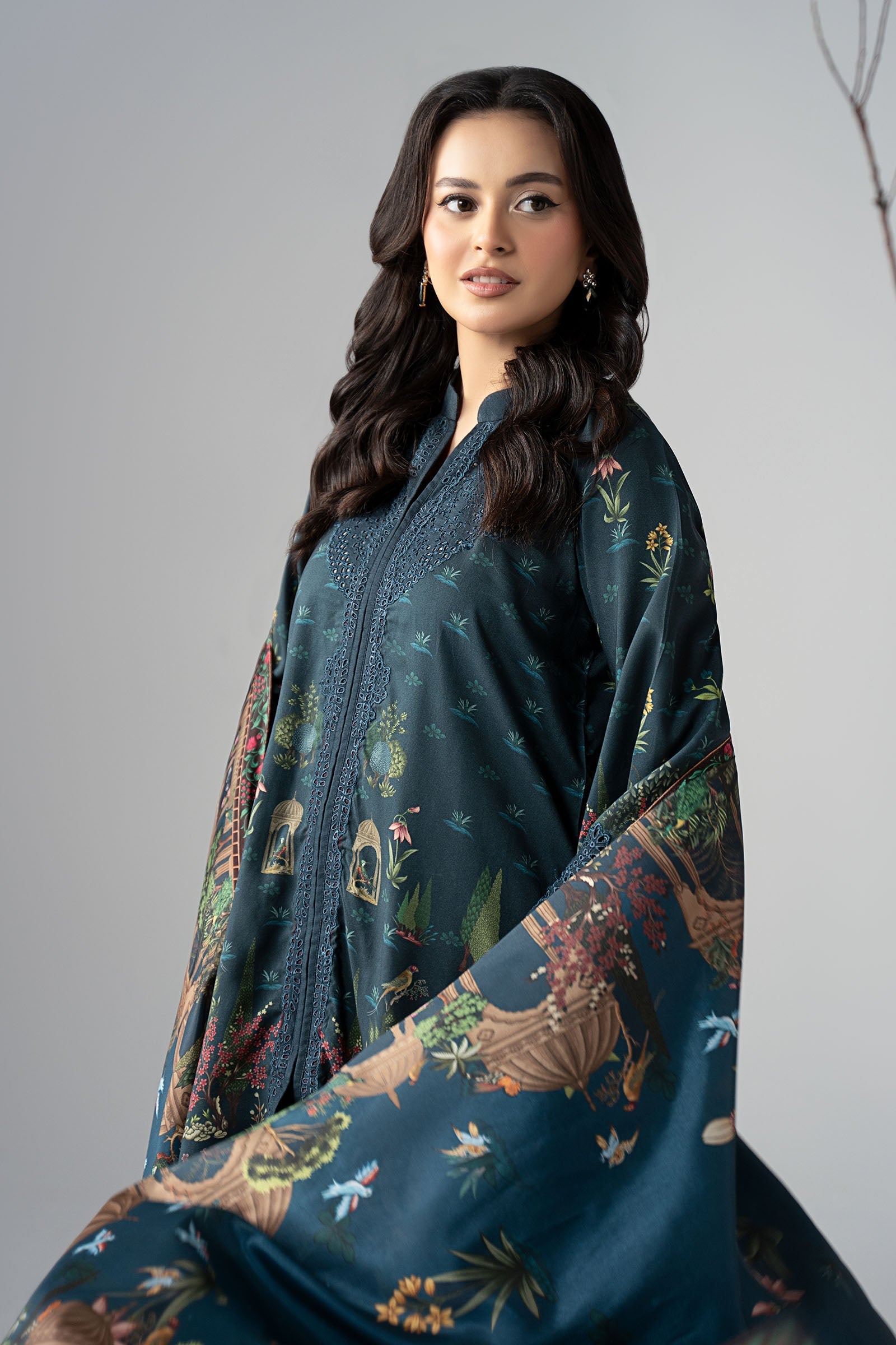 Maria B | Pre Fall Dresses | 3 Piece Embroidered Linen Suit ZE - Pakistani Designer Dress - by Maria B - Type : Ladies Clothes - 100% Original at Saira Sultan