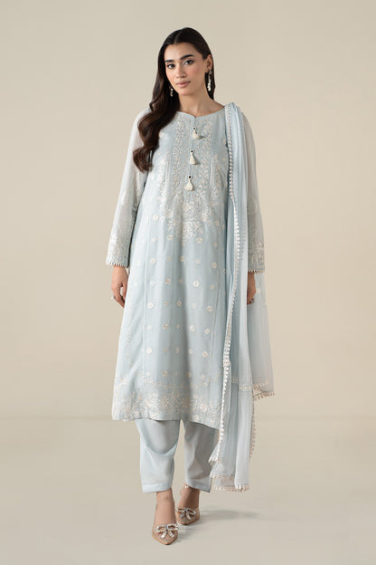 Maria B | Pre Fall Dresses | 3 Piece Embroidered Paper Cotton Suit GG - Pakistani Designer Dress - by Maria B - Type : Ladies Clothes - 100% Original at Saira Sultan