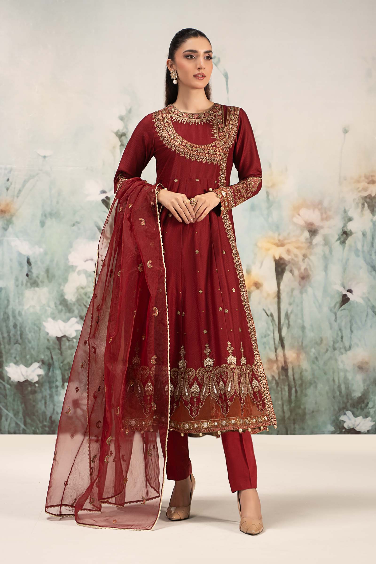 Maira B | Ready to Wear | DW-EF25-40 XS Maroon
