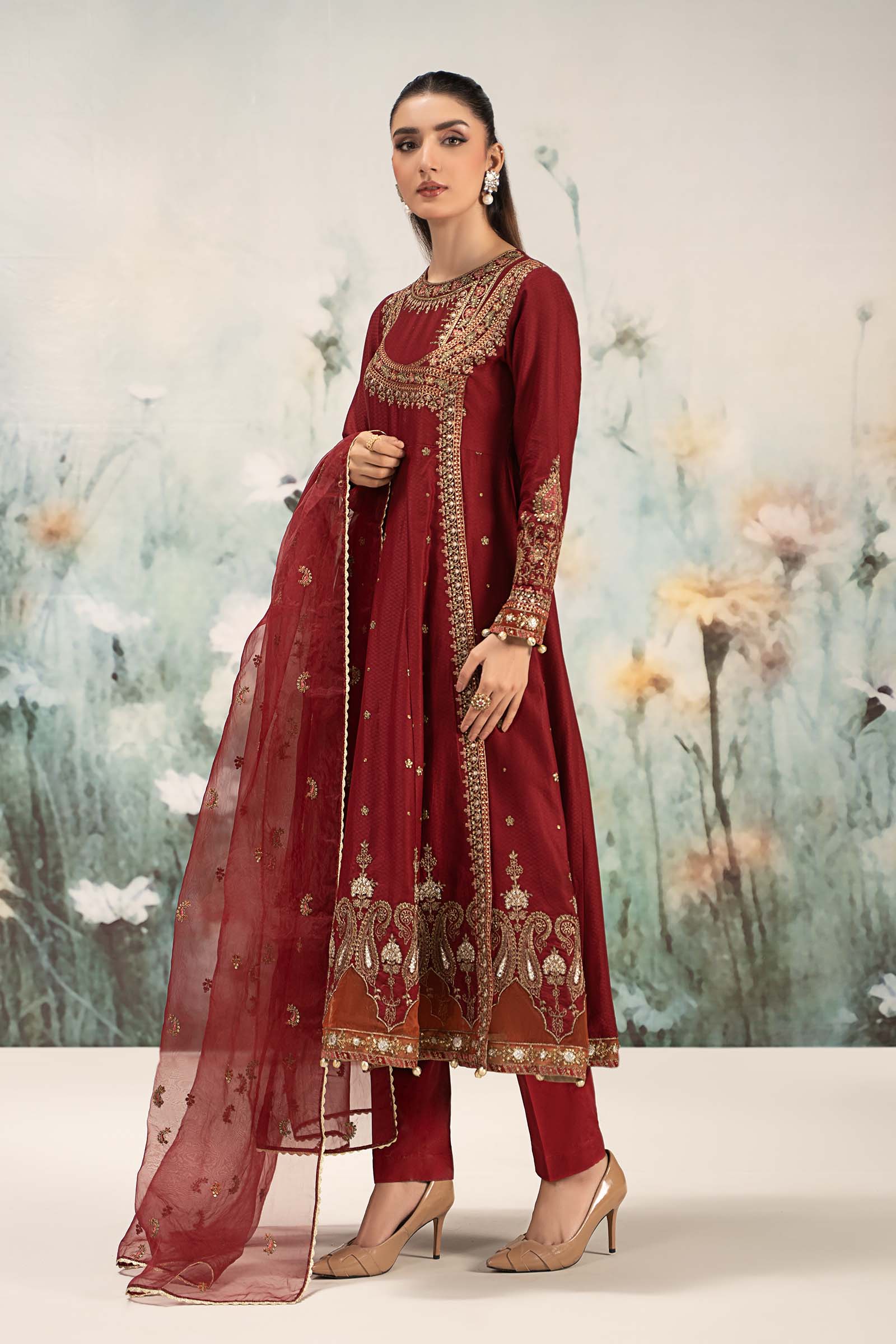 Maira B | Ready to Wear | DW-EF25-40 XL Maroon