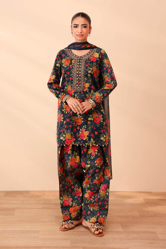 Maria B | Pre Fall Dresses | 3 Piece Embroidered Lawn Suit Deep Teal Green - Pakistani Designer Dress - by Maria B - Type : Ladies Clothes - 100% Original at Saira Sultan