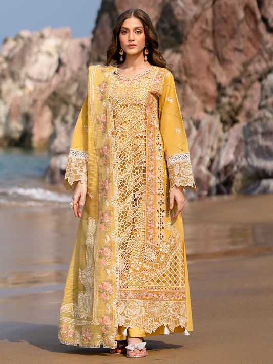 Mahnur | Sirena Luxury Lawn 25 | Dahlia XS Pale Yellow Lawn
