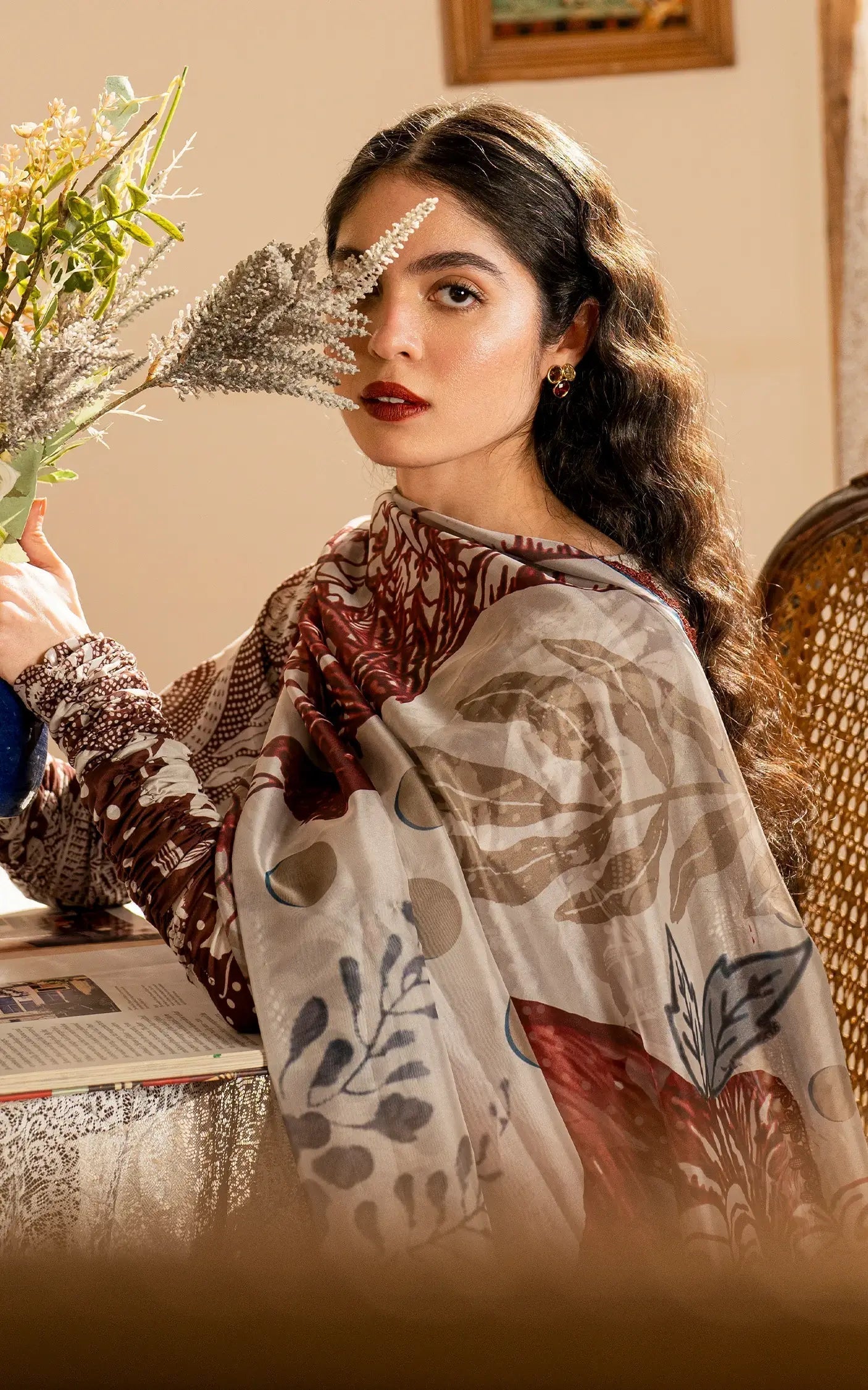 Asifa and Nabeel | Meraki Vintage 25 | Darcheeni (MVL25-07) L Brown Lawn