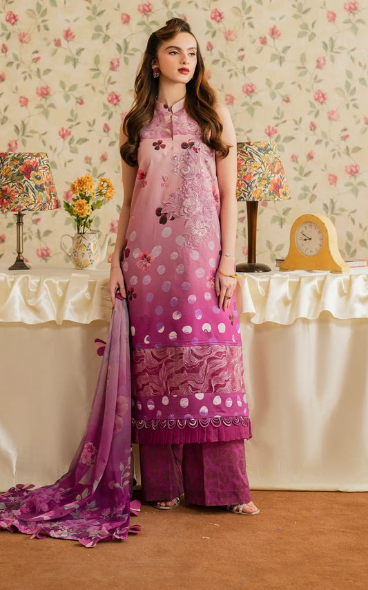 Asifa and Nabeel | Meraki Vintage 25 | Dosti (MVL25-11) XS Magenta Lawn