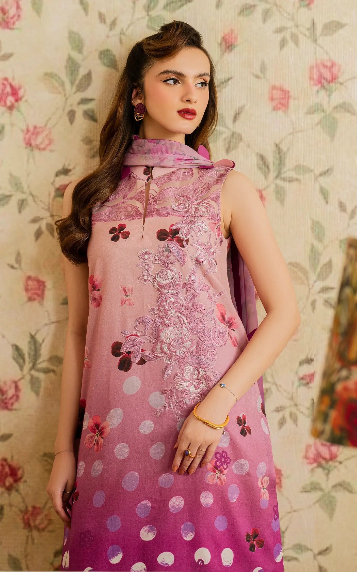 Asifa and Nabeel | Meraki Vintage 25 | Dosti (MVL25-11) XL Magenta Lawn
