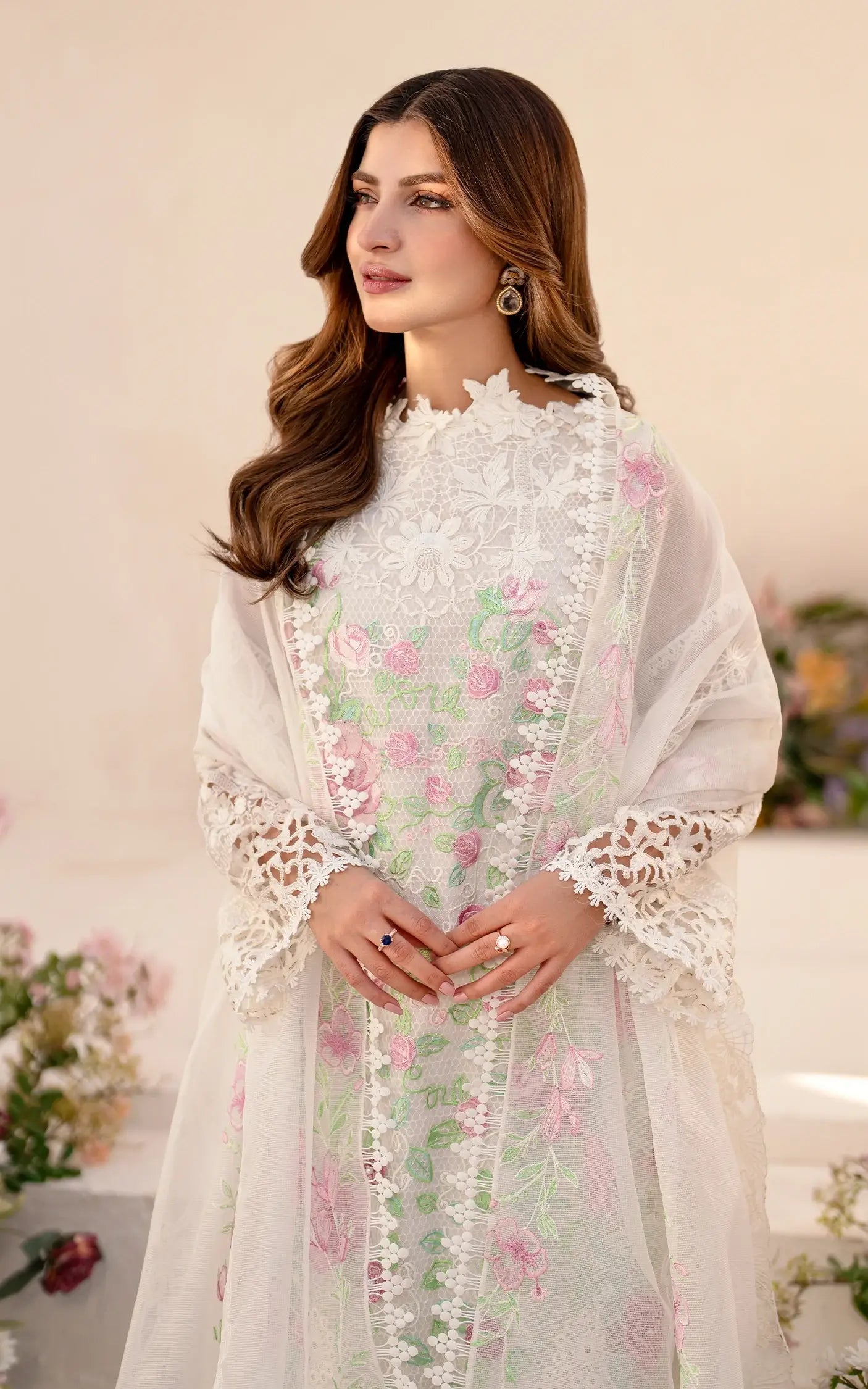 Asifa and Nabeel | Azalia Summer 25 | Dove (AZL25-03) L White Lawn