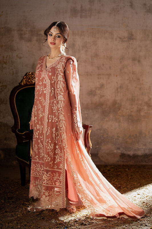 Azure | Ensembles Embroidered Formals | Dusky Bloom XS Tea Pink Chiffon