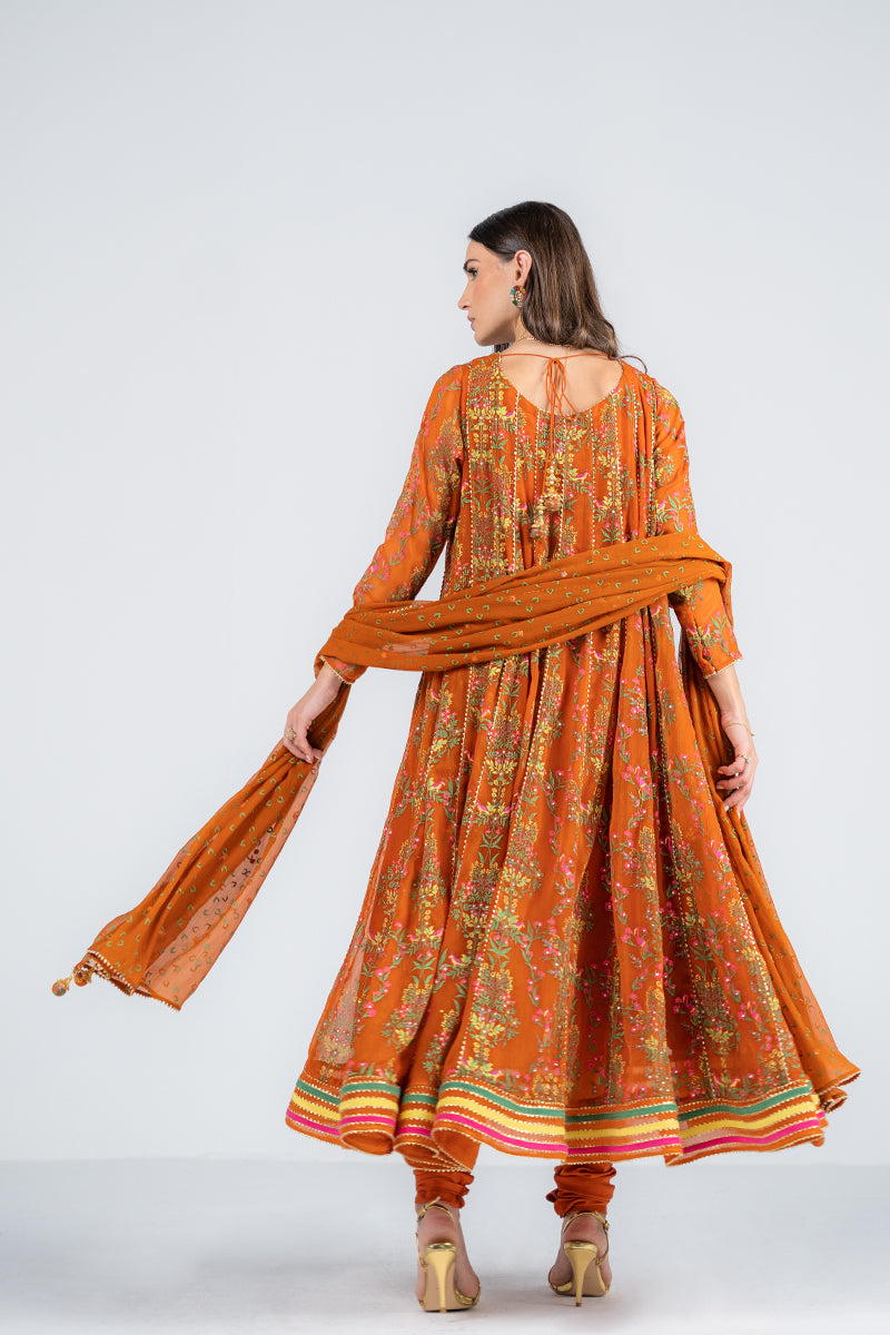Ego | Diva Premium | DAZZLE 3 PIECE S Burnt Orange Chiffon