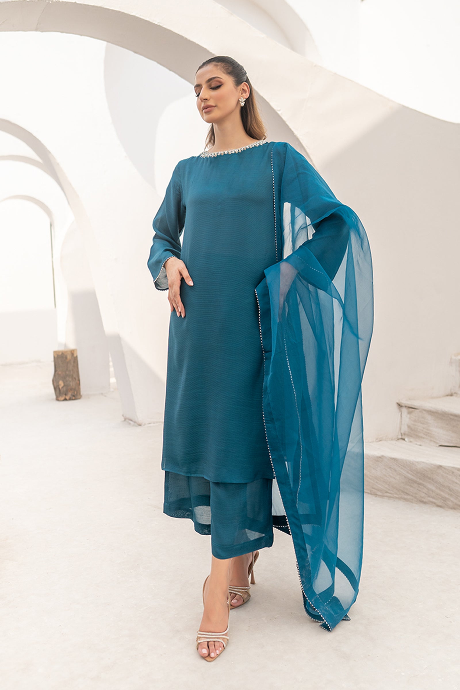 Ego | Diva Premium | BLING 3 PIECE XS Teal Raw Silk