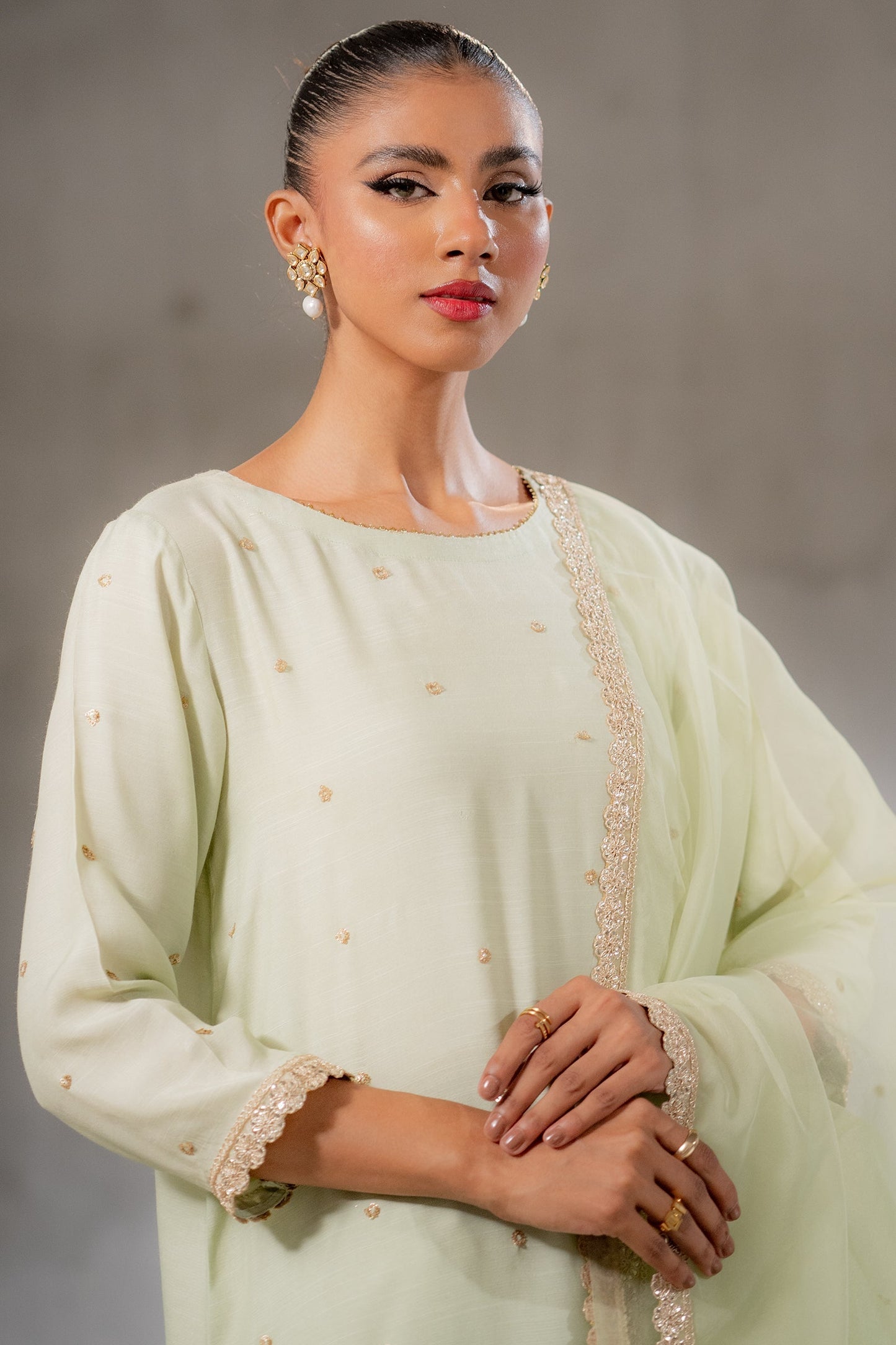 Ego | Diva Premium | BLING 3 PIECE M Mint Green Raw Silk