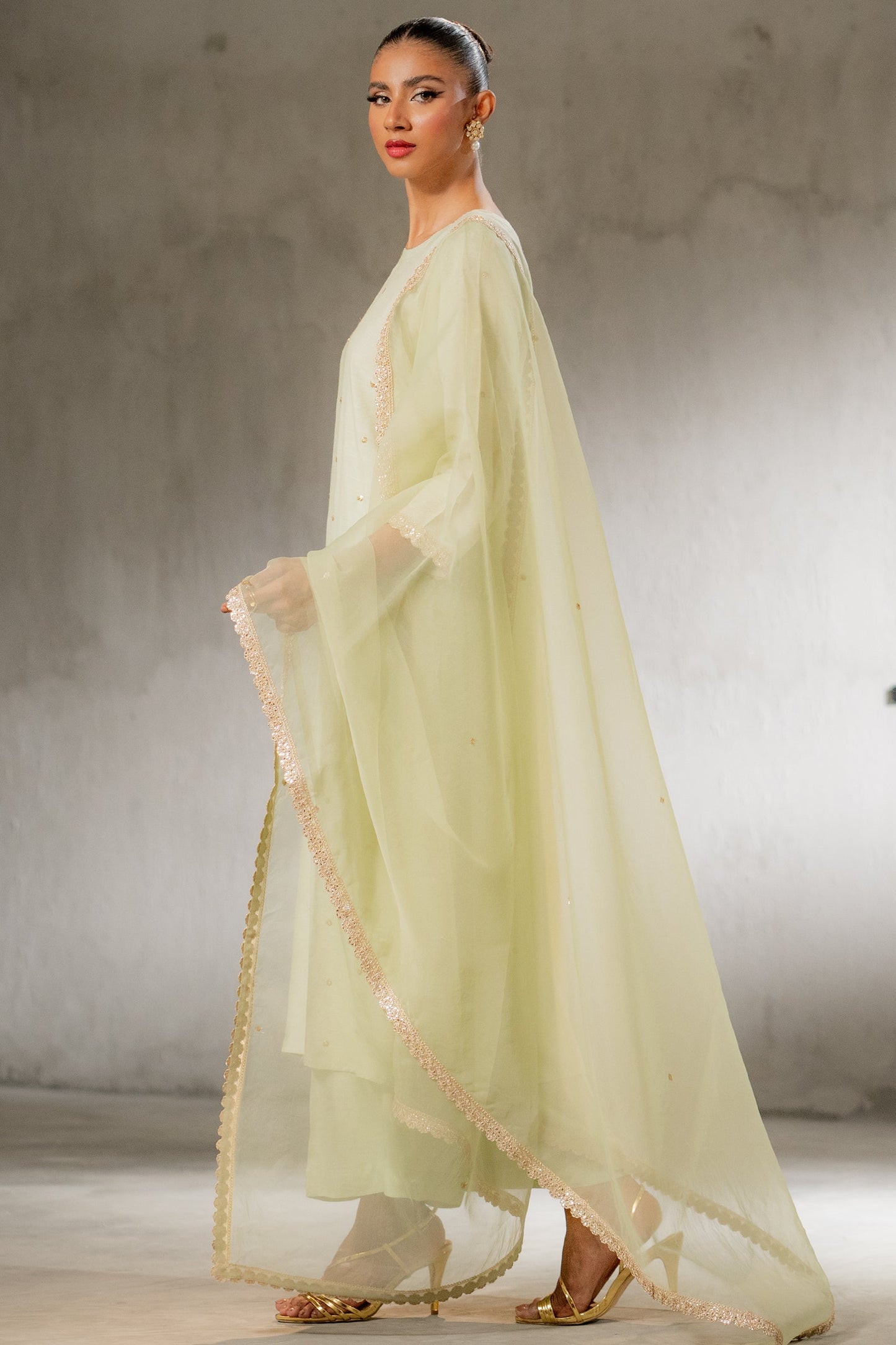 Ego | Diva Premium | BLING 3 PIECE L Mint Green Raw Silk