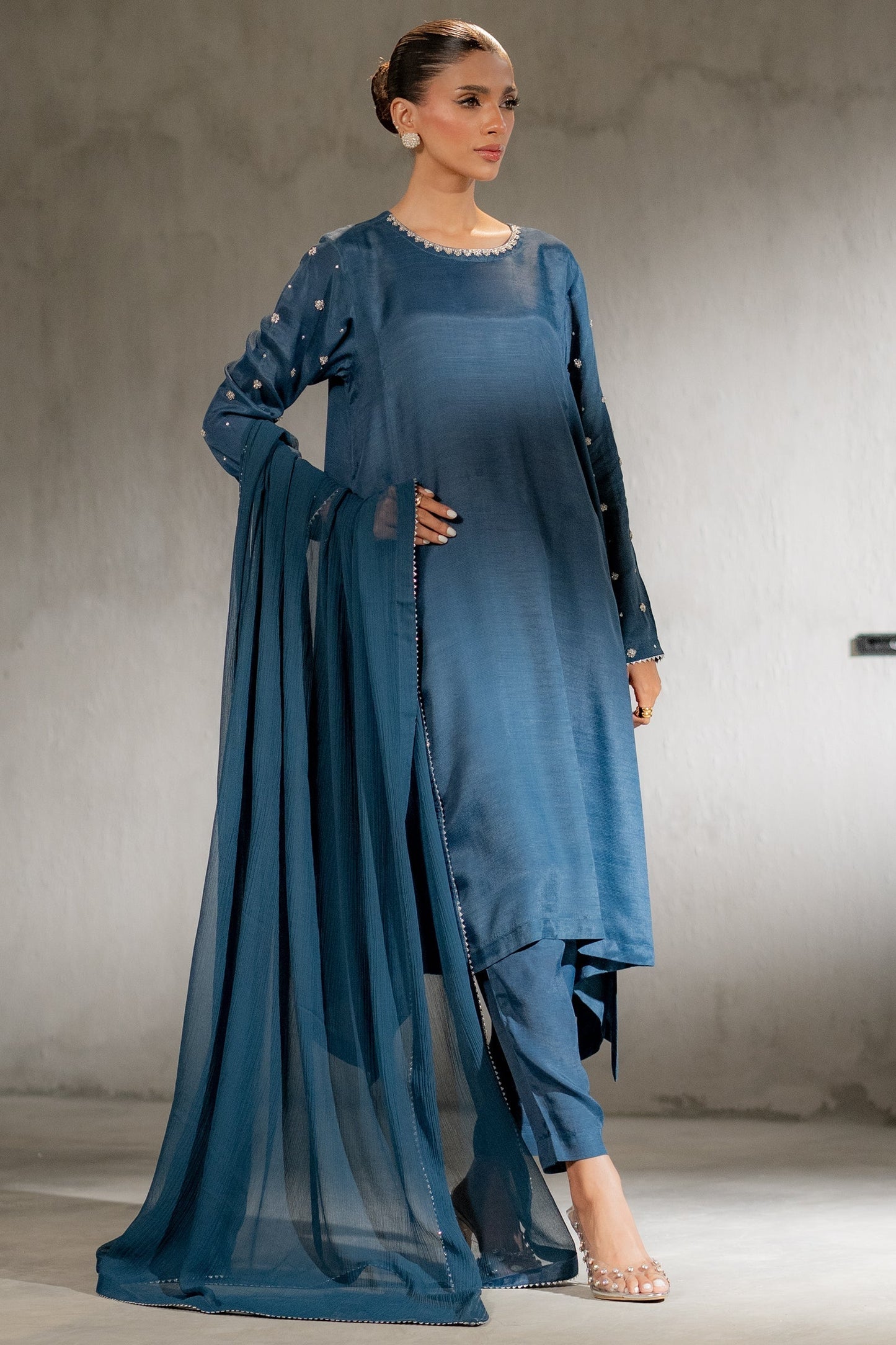 Ego | Diva Premium | SILVERITE 3 PIECE L Teal Raw Silk