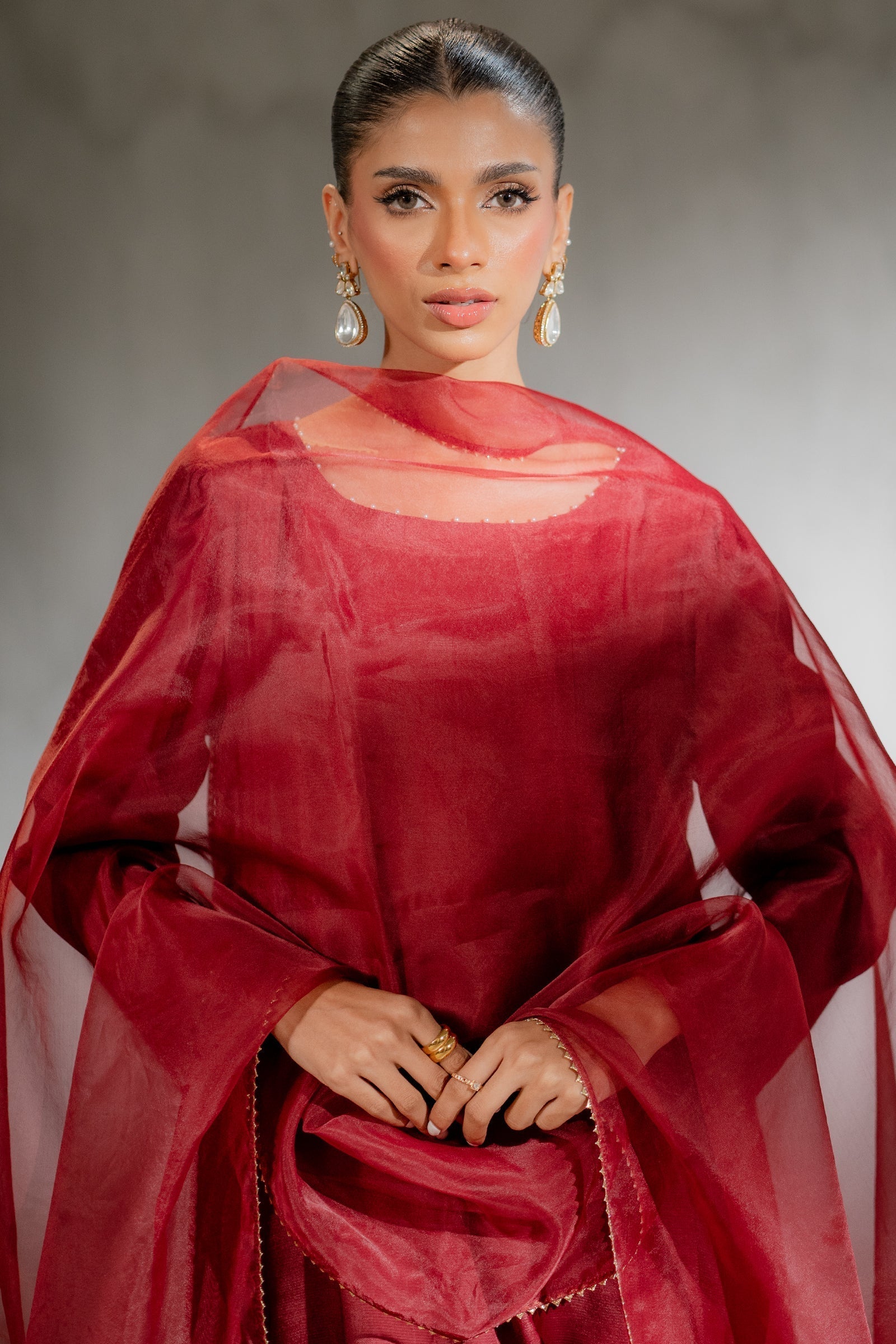 Ego | Diva Premium | DIVINE 3 PIECE M Maroon Raw Silk
