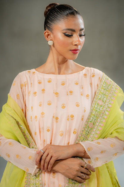 Ego | Diva Premium | SUNEHRI 3 PIECE M Pale Peach Chiffon