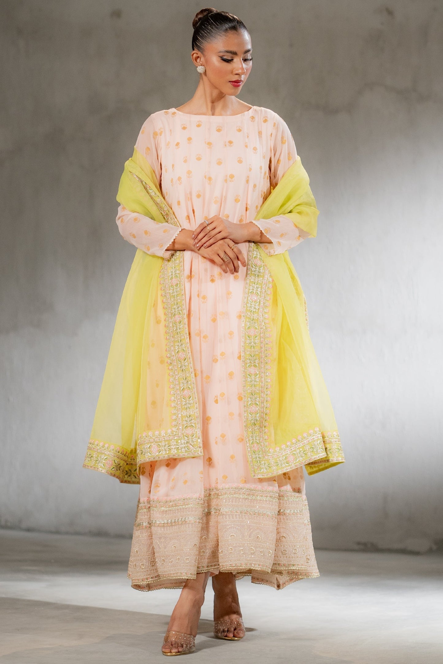 Ego | Diva Premium | SUNEHRI 3 PIECE XS Pale Peach Chiffon