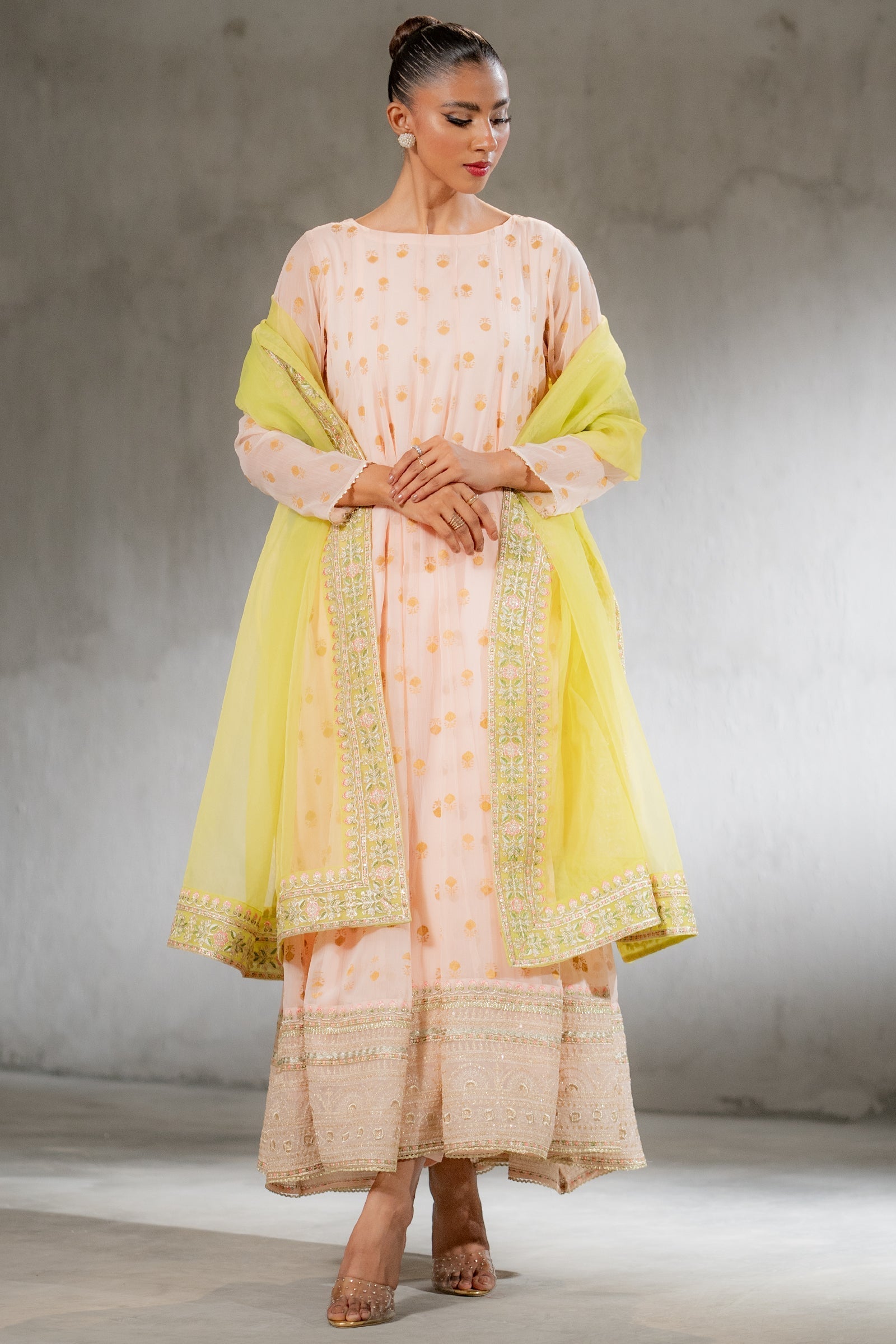 Ego | Diva Premium | SUNEHRI 3 PIECE XS Pale Peach Chiffon