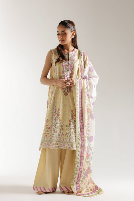 Ethnic | Spring Summer 25 | ES-10 XS Pale Yellow Lawn