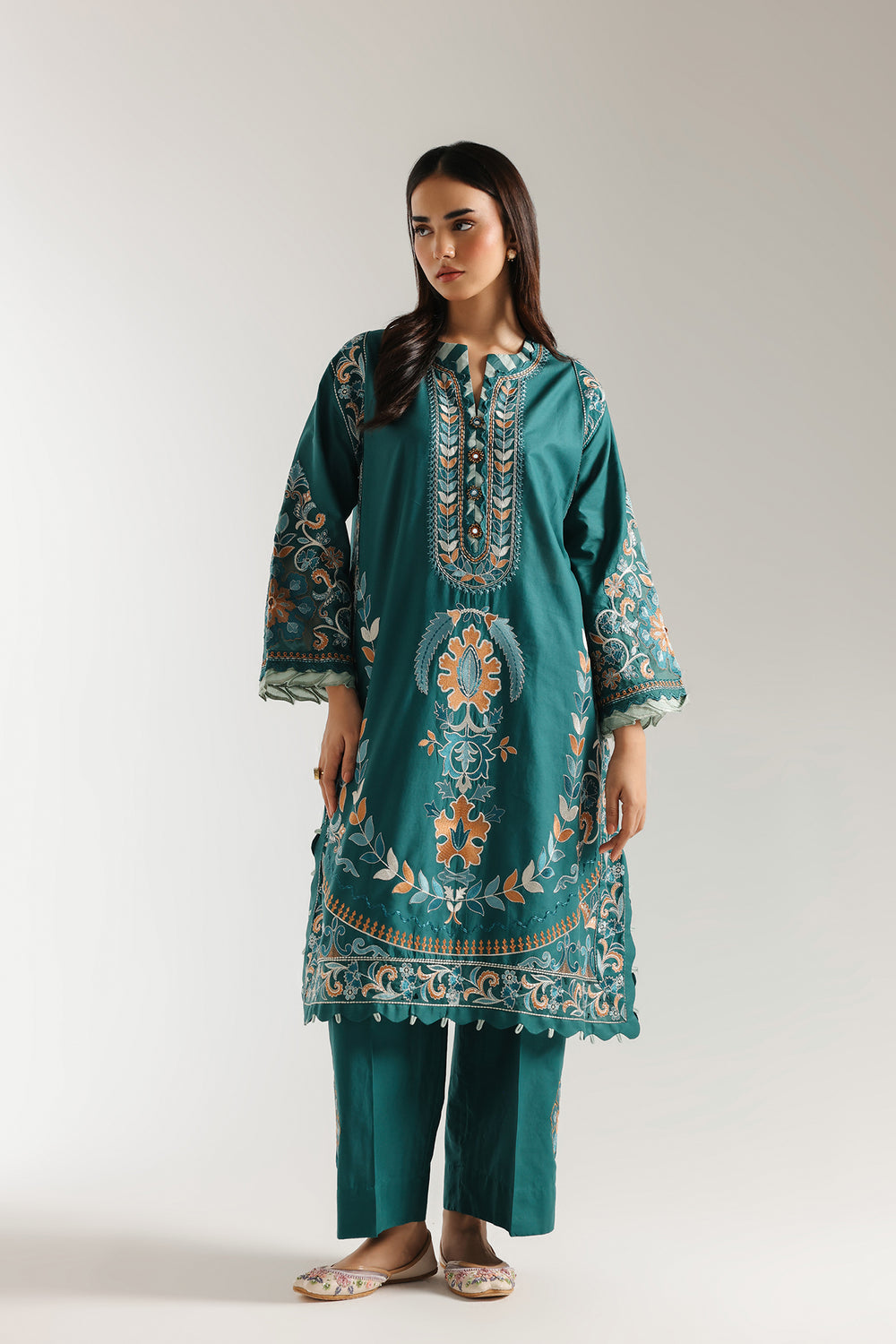 Ethnic | Rozana Collection 25 | Embroidered Dress 21A - Pakistani Designer Dress - by Ethnic - Type : Ladies Clothes - 100% Original at Saira Sultan