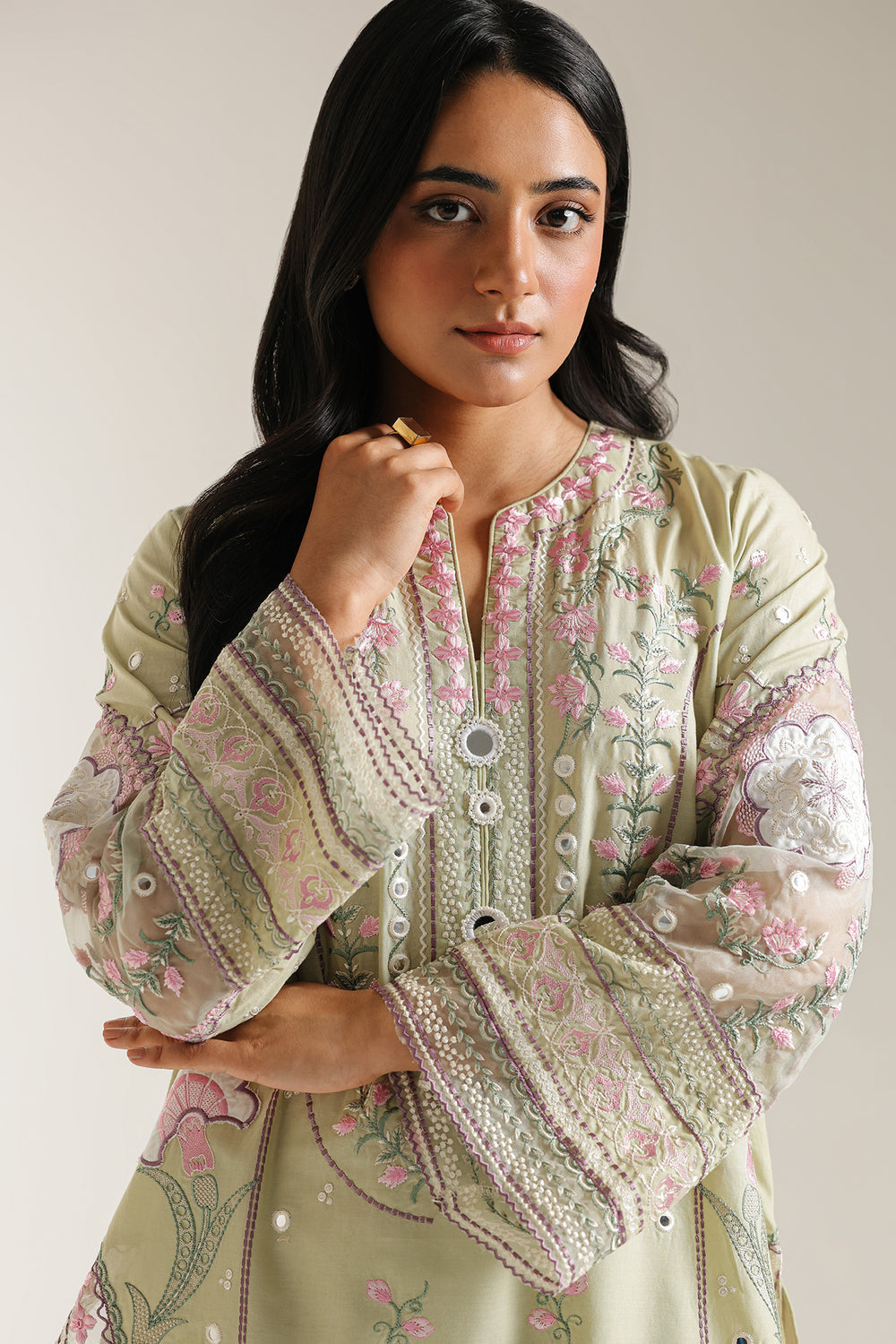 Ethnic | Rozana Collection 25 | Embroidered Dress 23A - Pakistani Designer Dress - by Ethnic - Type : Ladies Clothes - 100% Original at Saira Sultan