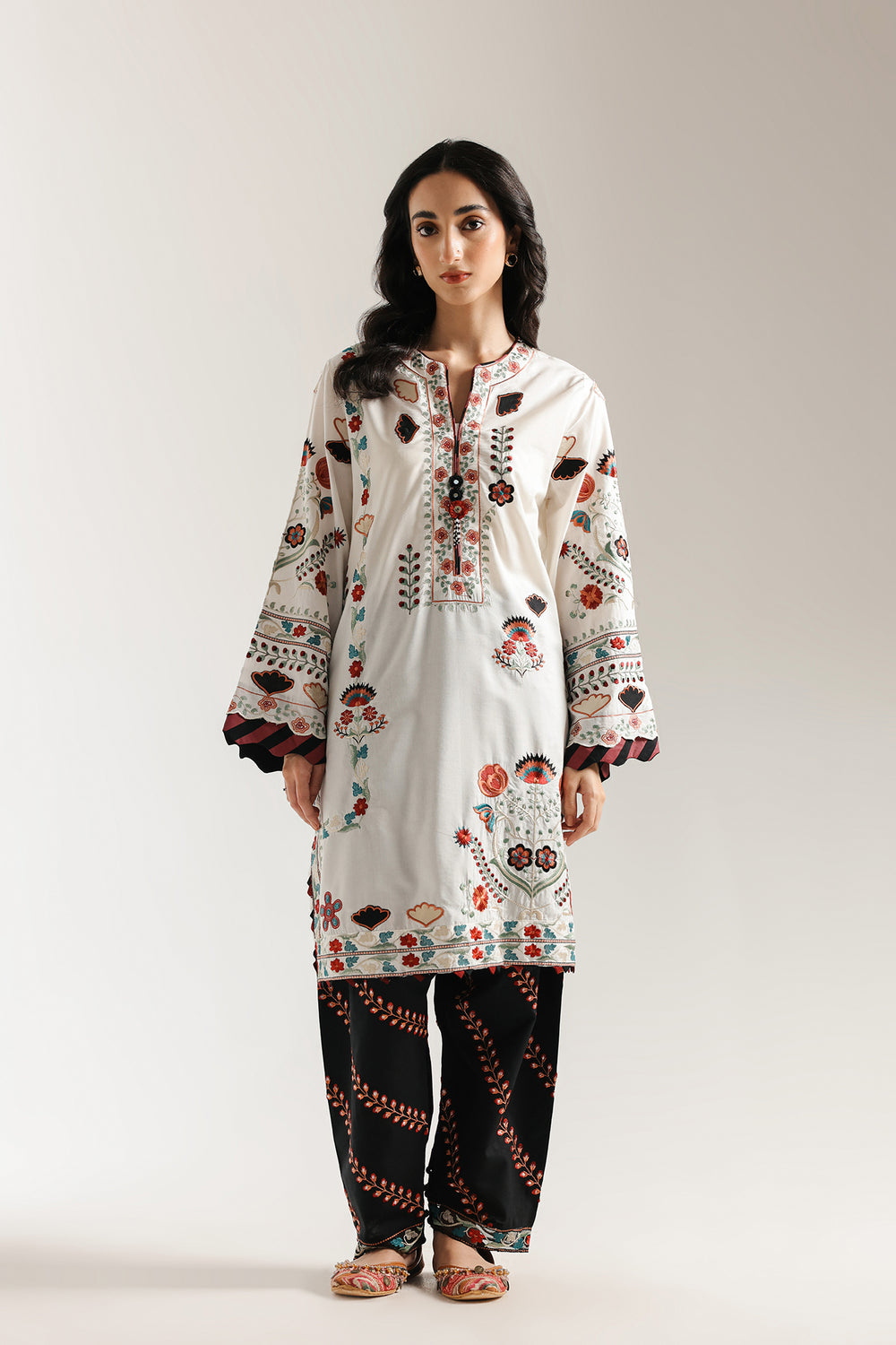 Ethnic | Rozana Collection 25 | Embroidered Dress 19A - Pakistani Designer Dress - by Ethnic - Type : Ladies Clothes - 100% Original at Saira Sultan