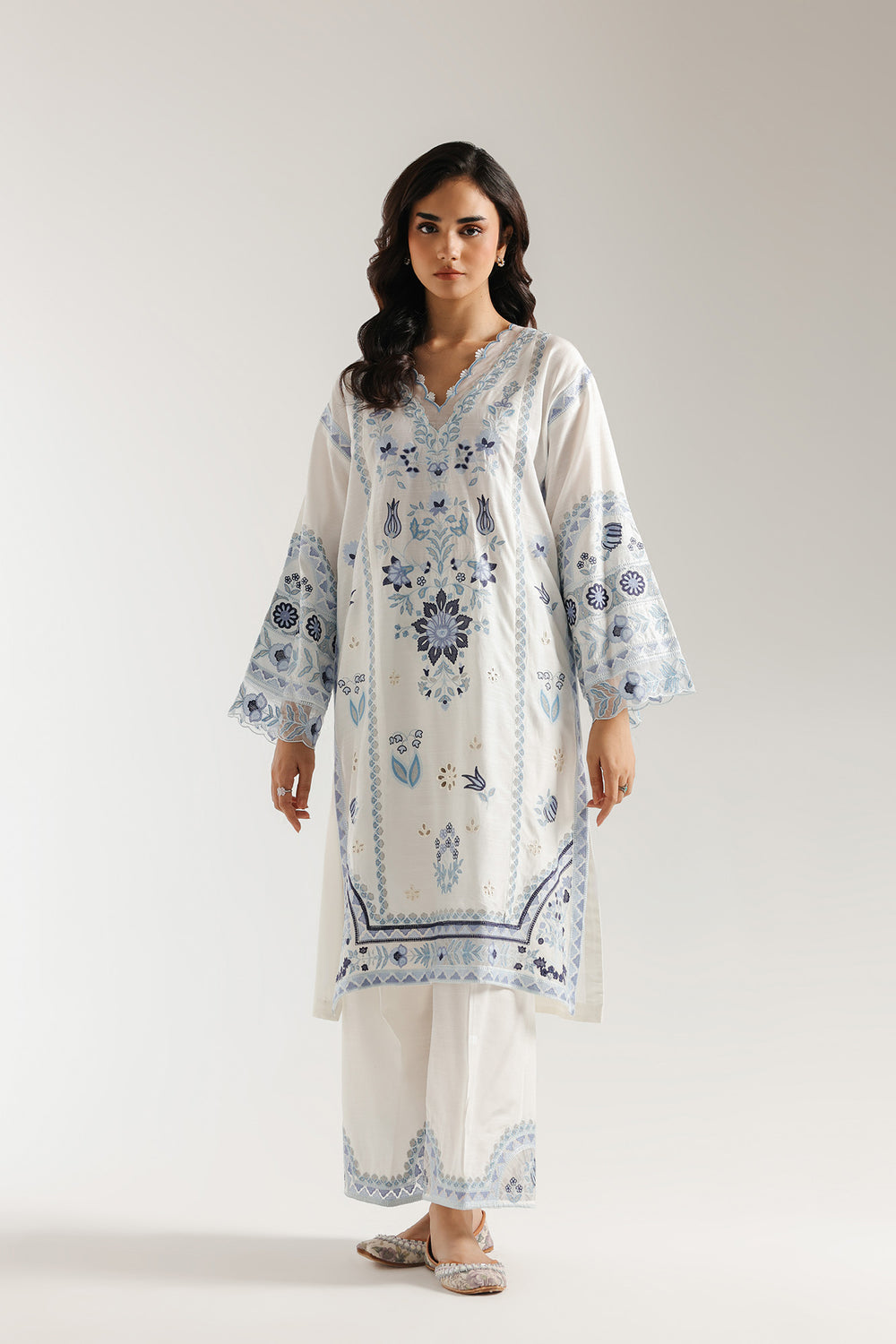 Ethnic | Rozana Collection 25 | Embroidered Dress 17A - Pakistani Designer Dress - by Ethnic - Type : Ladies Clothes - 100% Original at Saira Sultan