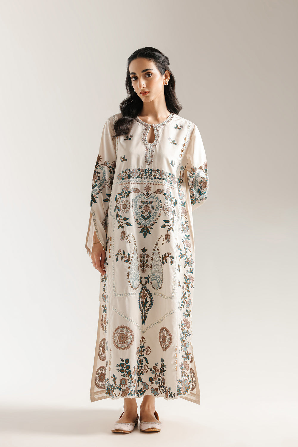 Ethnic | Rozana Collection 25 | Embroidered Dress 02A - Pakistani Designer Dress - by Ethnic - Type : Ladies Clothes - 100% Original at Saira Sultan