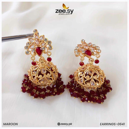 Earrings-0641 Maroon