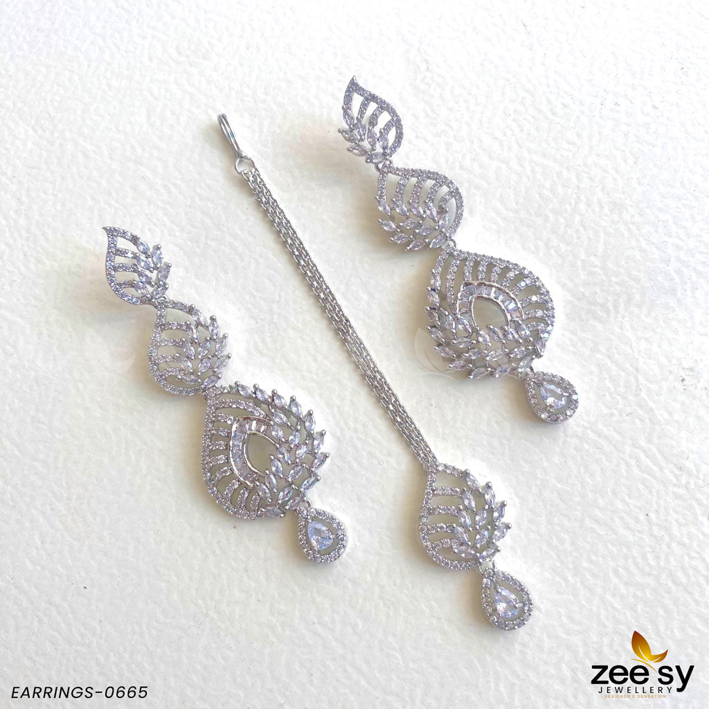 Earrings-0665 Silver Pink